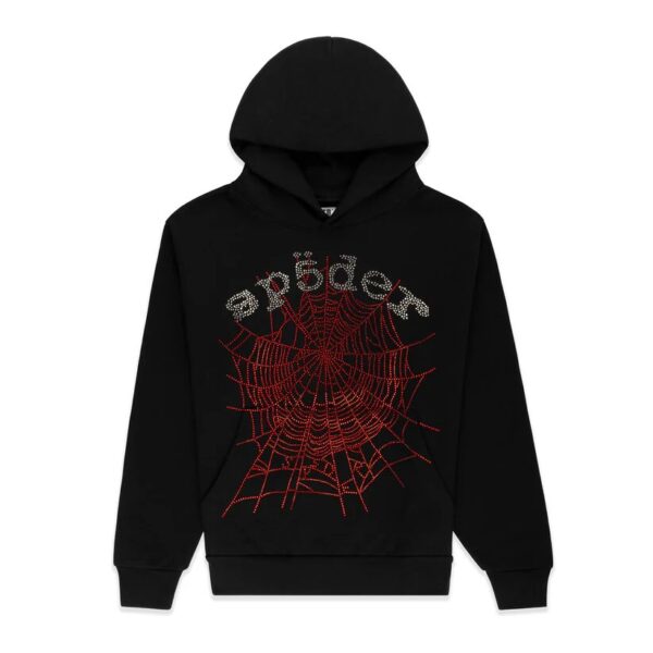 Black Rhinestone Sp5der Hoodie