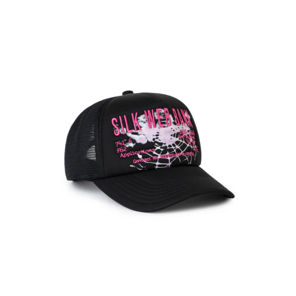 Sp5der Black Silk Web trucker Hat