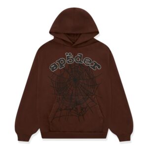 Sp5der Brown OG Web Hoodie