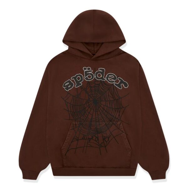 Sp5der Brown OG Web Hoodie