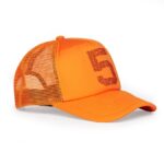 Sp5der Orange Rhinestone 5 Trucker Hat