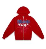 Sp5der Red Atlanta Zip Up Hoodie