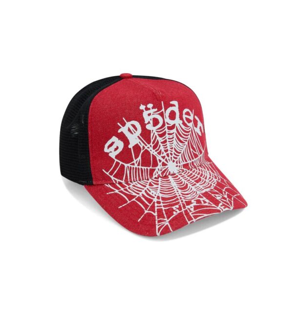 Sp5der Red Denim V2 Trucker Hat