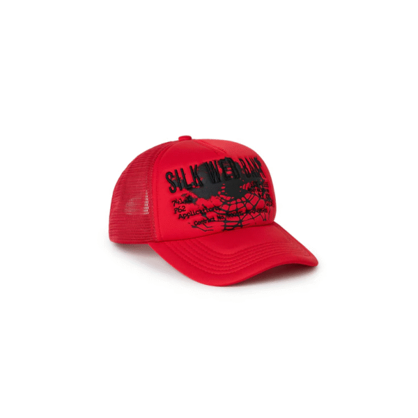Sp5der Red Silk Web Trucker Hat