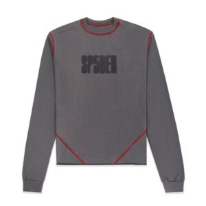 Taupe Sp5der Contrast Stitch LS