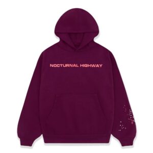 Sp5der Burgundy NOCTURNAL HIGHWAY HOODIE